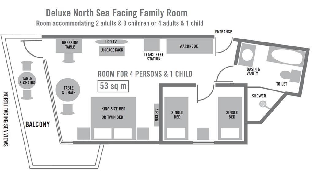 Deluxe Familiekamer - Uitzicht op de Noordzee