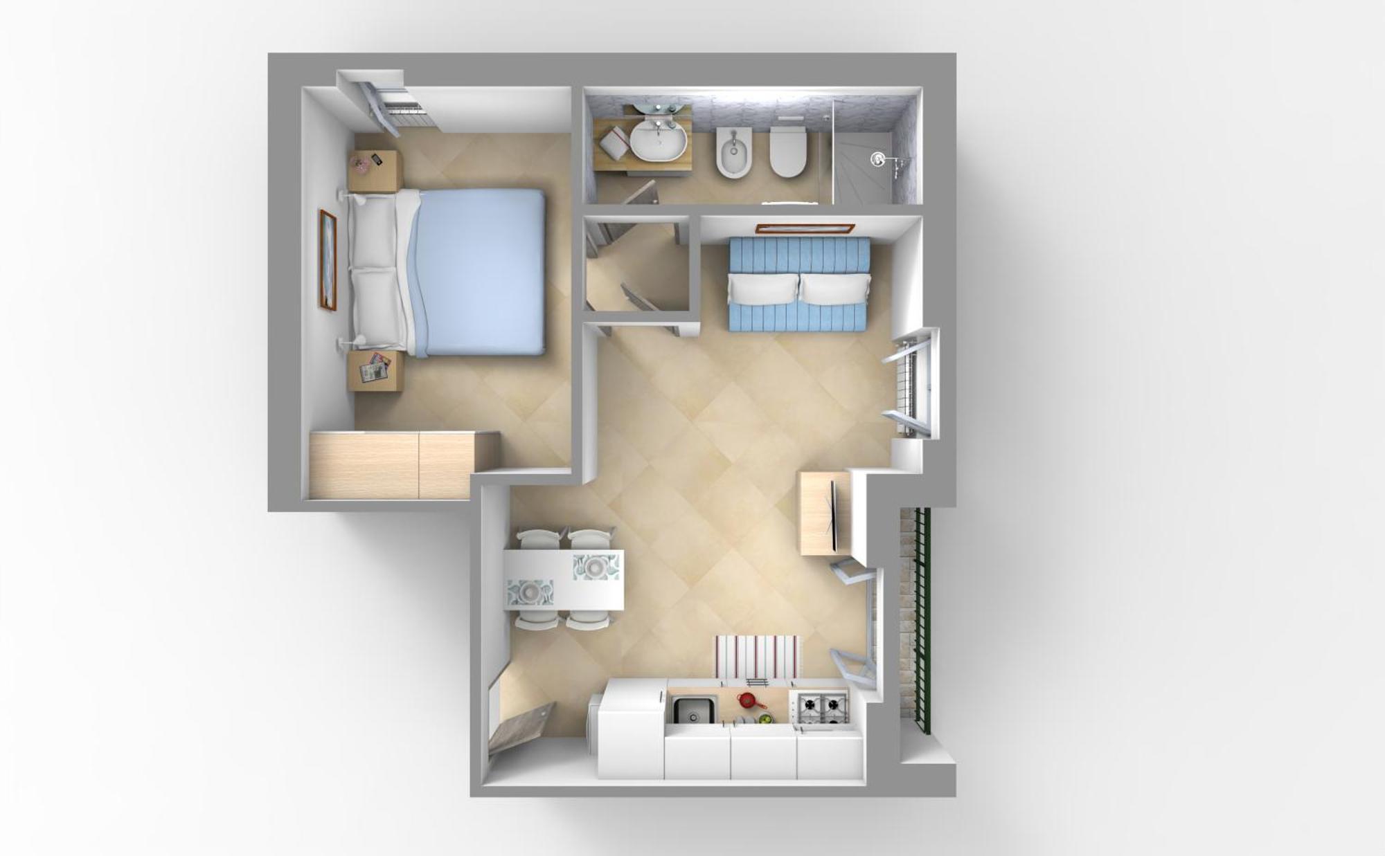 Appartamento con 1 Camera da Letto