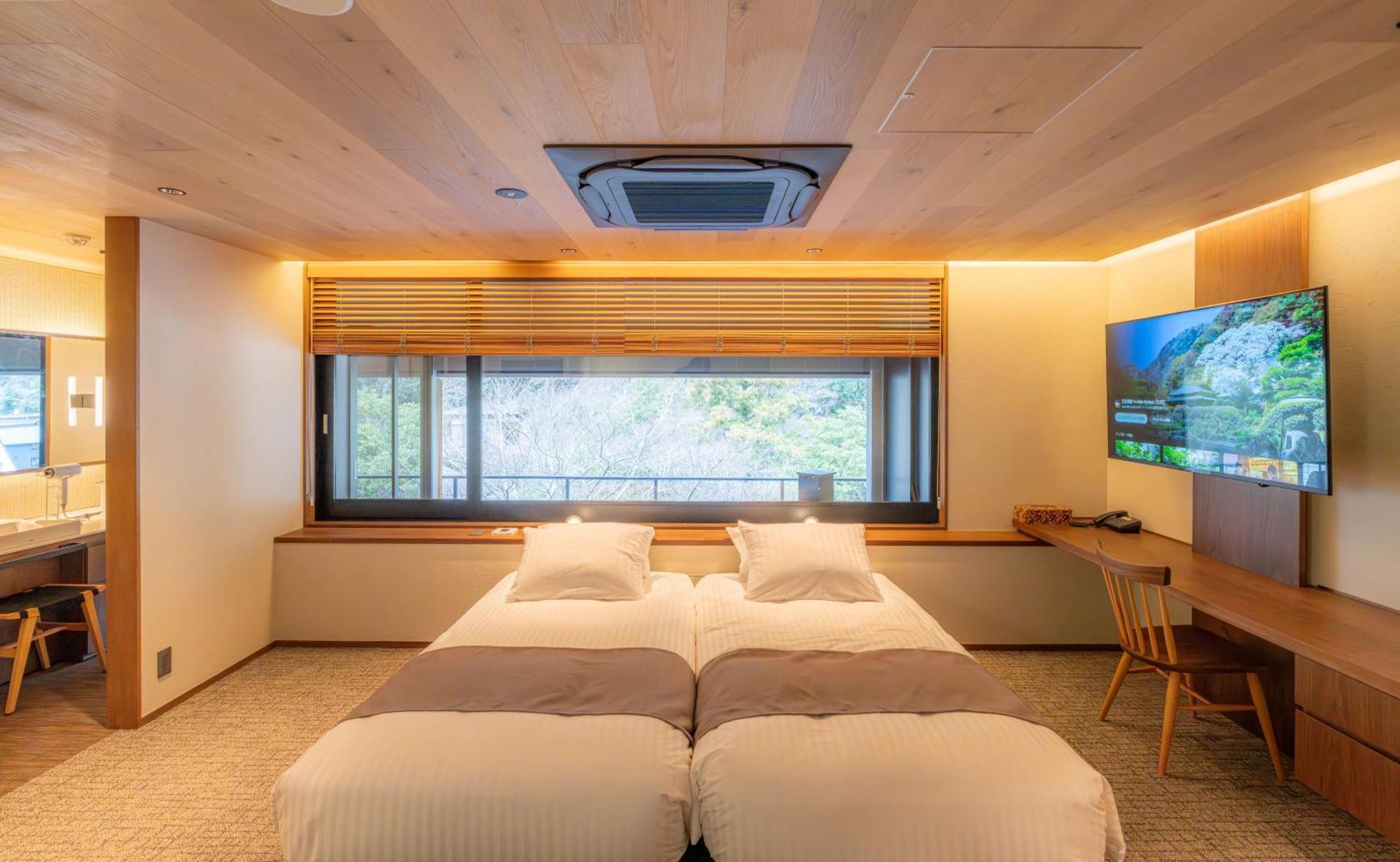 Chambre Lits Jumeaux Hollywood avec Onsen Privé - Réservée aux Adultes
