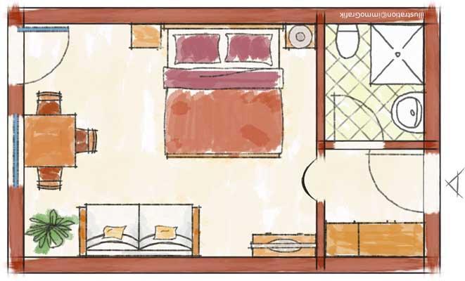 Doppelzimmer mit Balkon