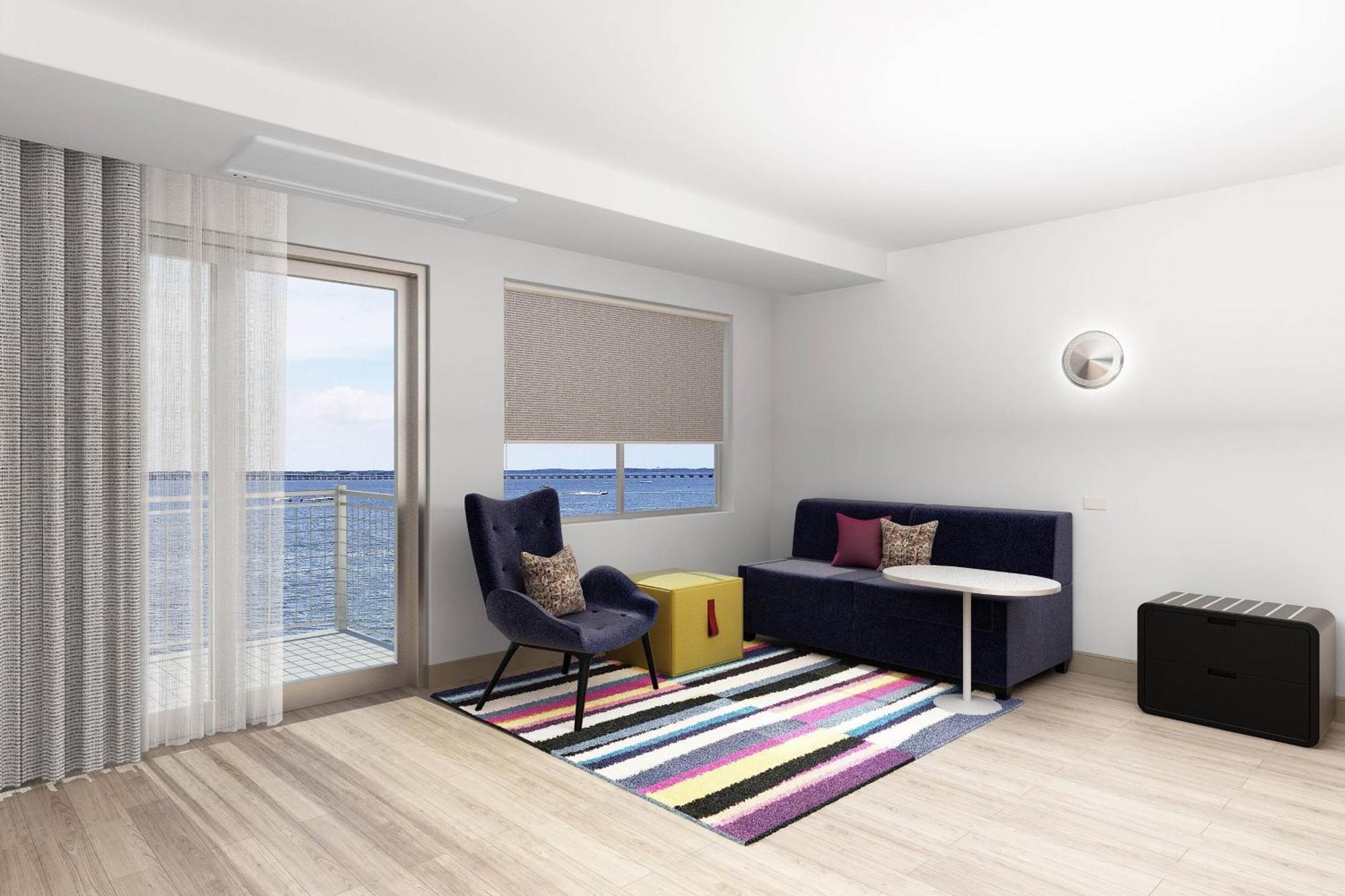 Guest room, 1 King, Sofa bed, Waterfront, Corner room