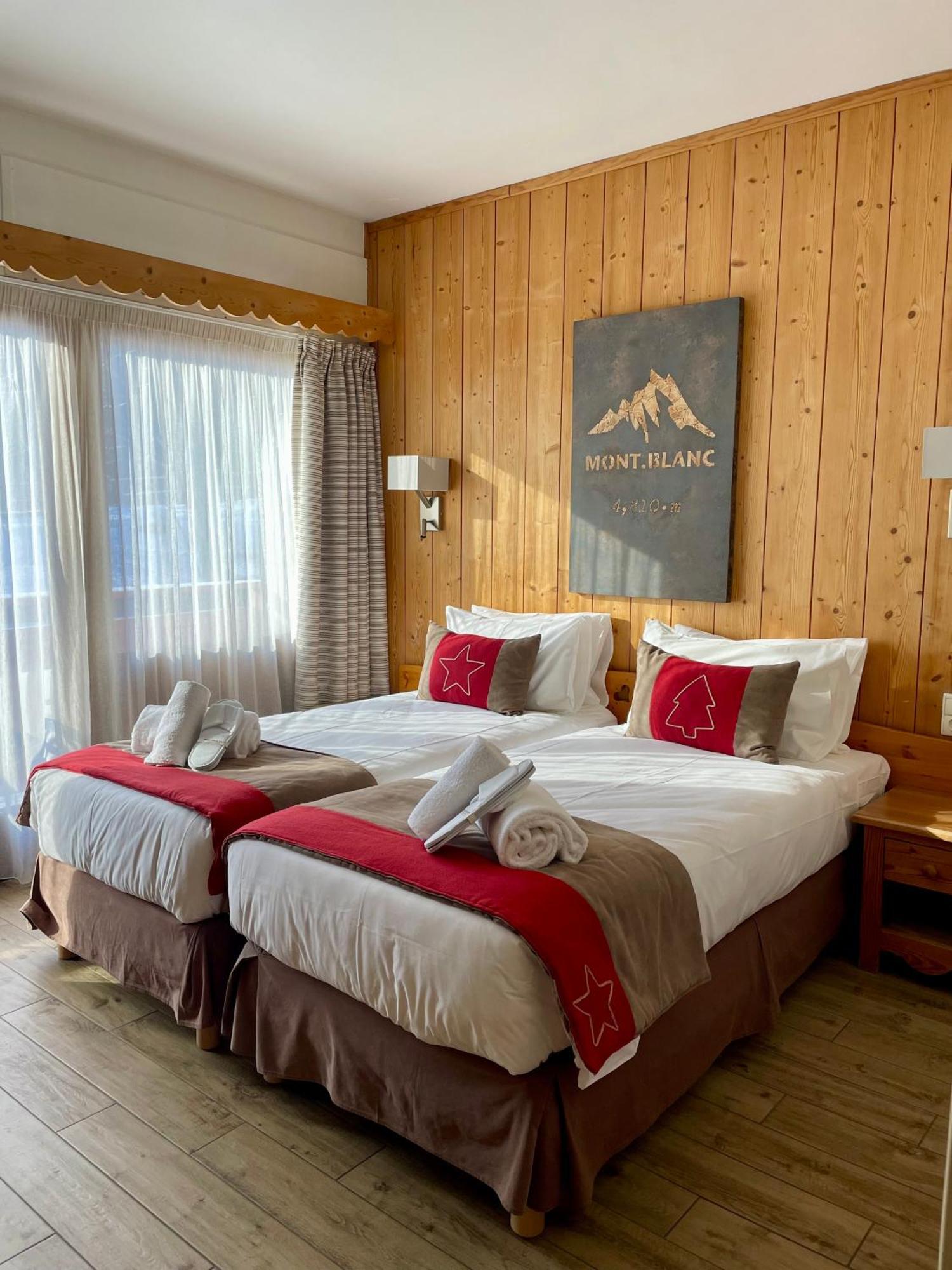 Chambre Lits Jumeaux PMR - Niveau Inférieur - Vue sur Mont Blanc