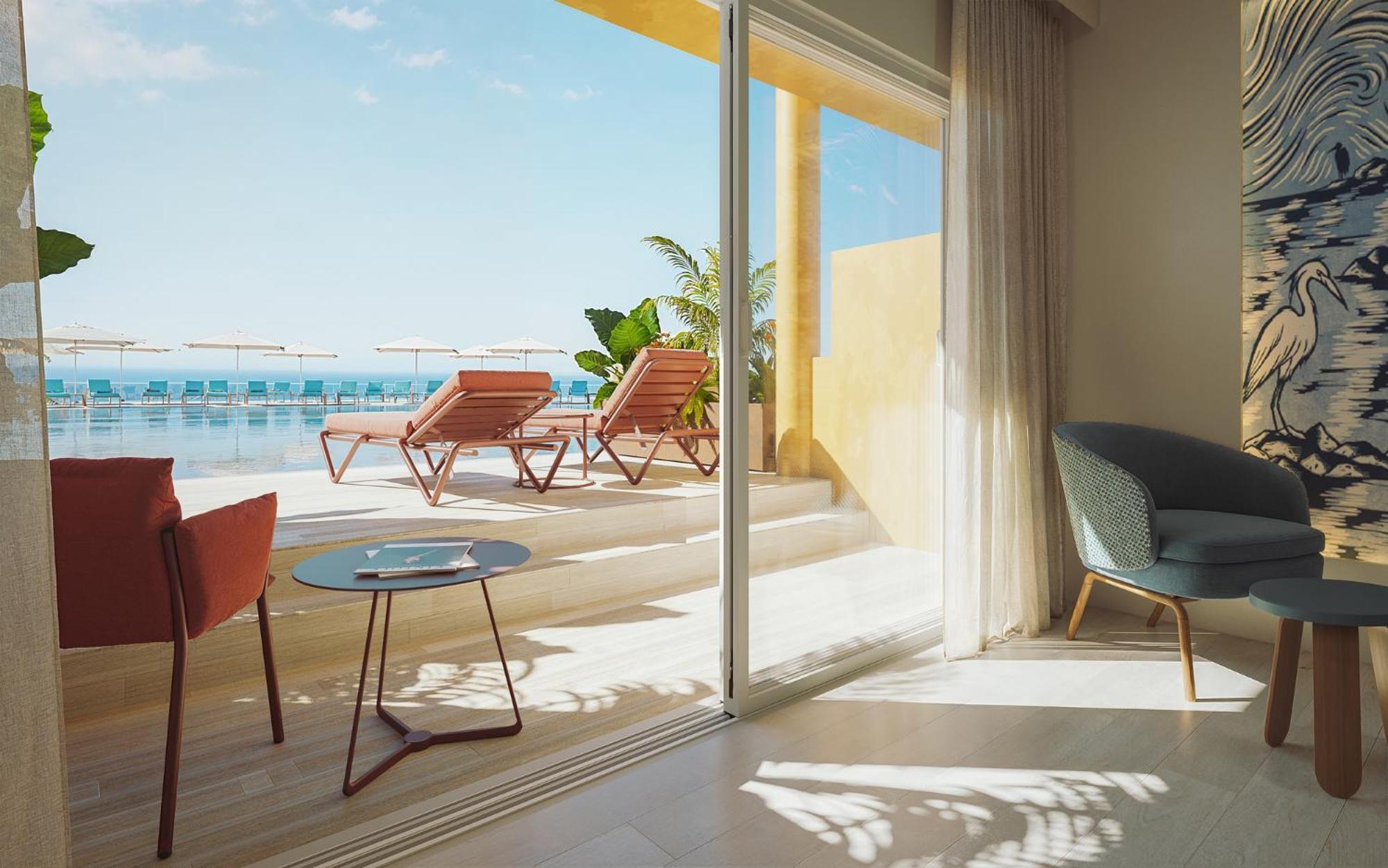 Alojamiento Doble con vistas laterales al mar y piscina compartida