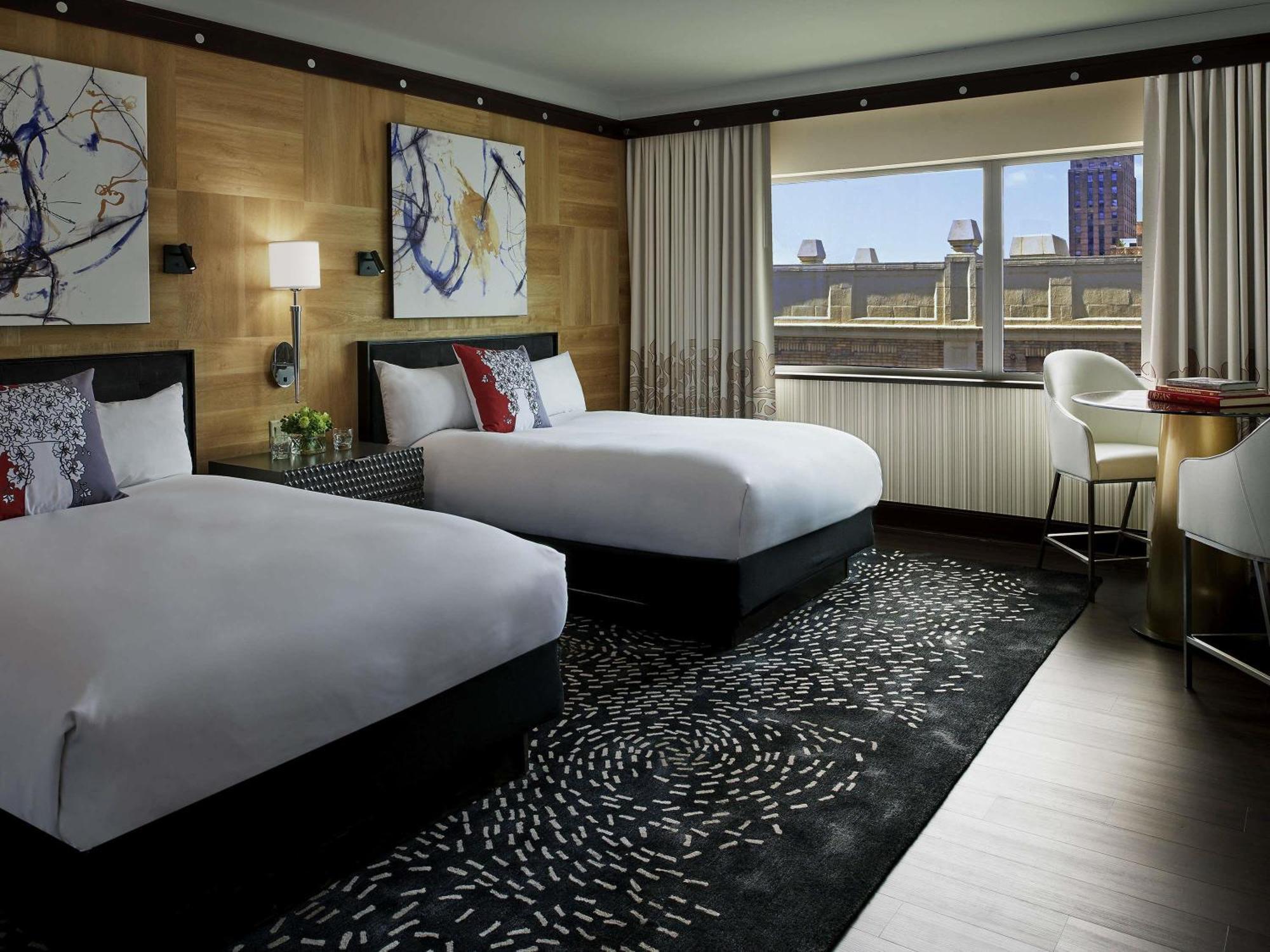 Luxury Double Room with Two Double Beds and Roll-In Shower - Mobility Accessible