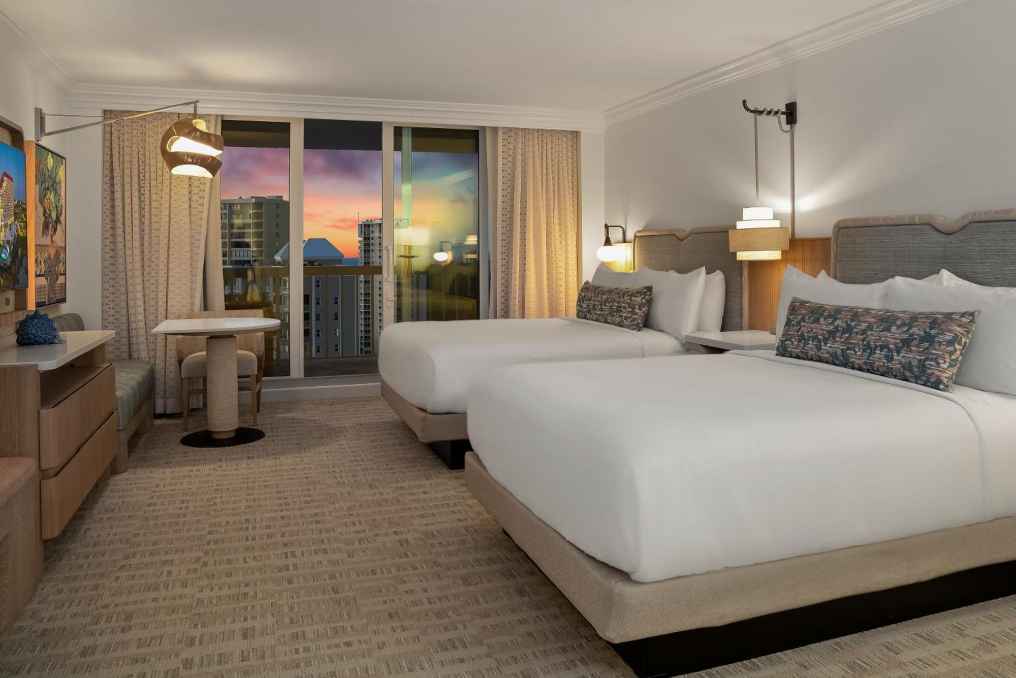 Two Queen Beds Room with Double Balcony, Coastal View