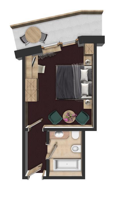 Doppel-/Zweibettzimmer mit Bergblick