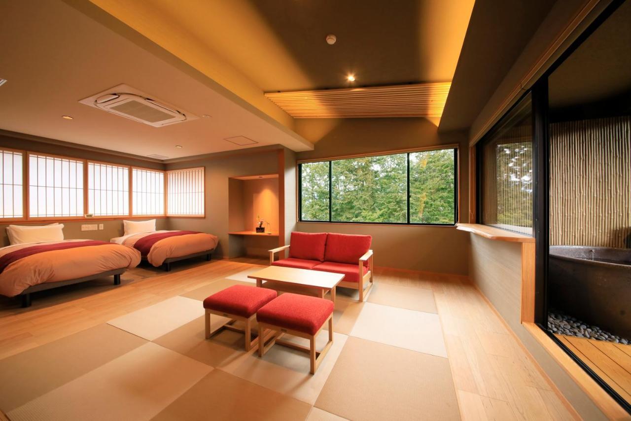 Chambre Lits Jumeaux Japonaise Occidentale avec Baignoire Semi-Extérieure - Non-Fumeurs - Annexe
