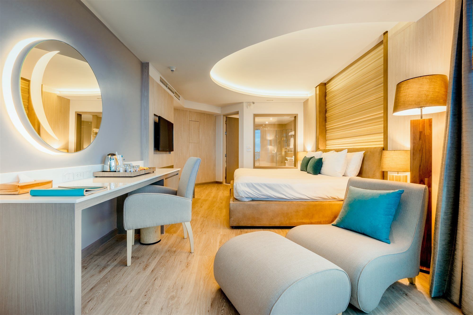 Deluxe Tweepersoonskamer met 2 Aparte Bedden en Uitzicht op Zee