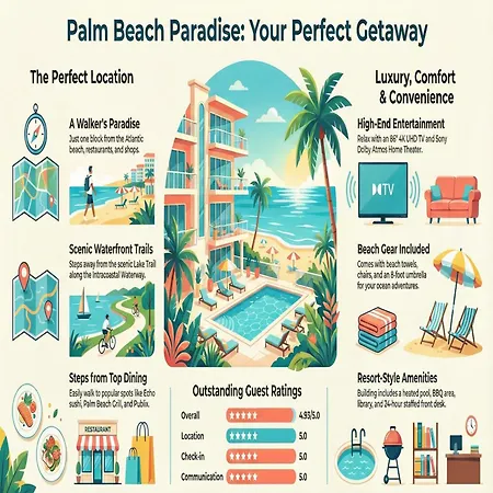 Palm Beach Paradise Walk To Beach Pool Wifi 86" Tv Wifi-2